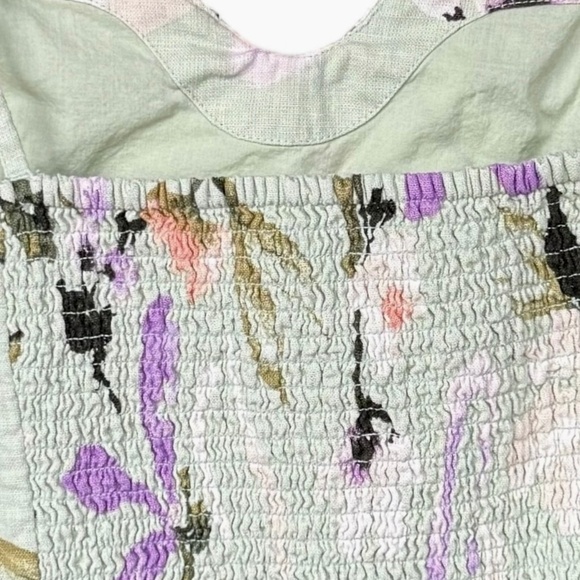 Abercrombie & Fitch Green Floral Linen Crop‎ Top Sz XL - Picture 4 of 7